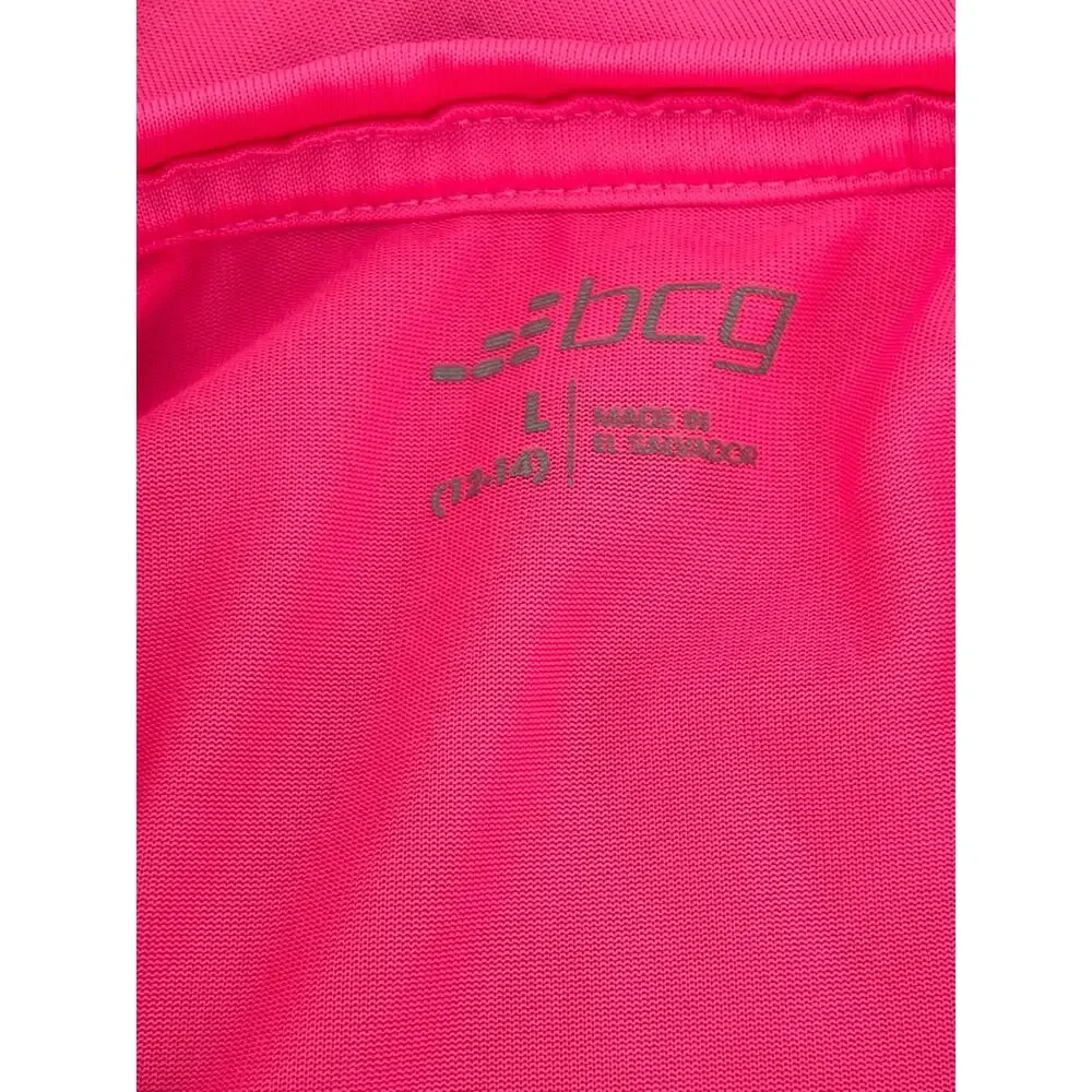 BCG Girls Pink Girl Power Short Sleeve Graphic T-Shirt Youth Size Large 12-14